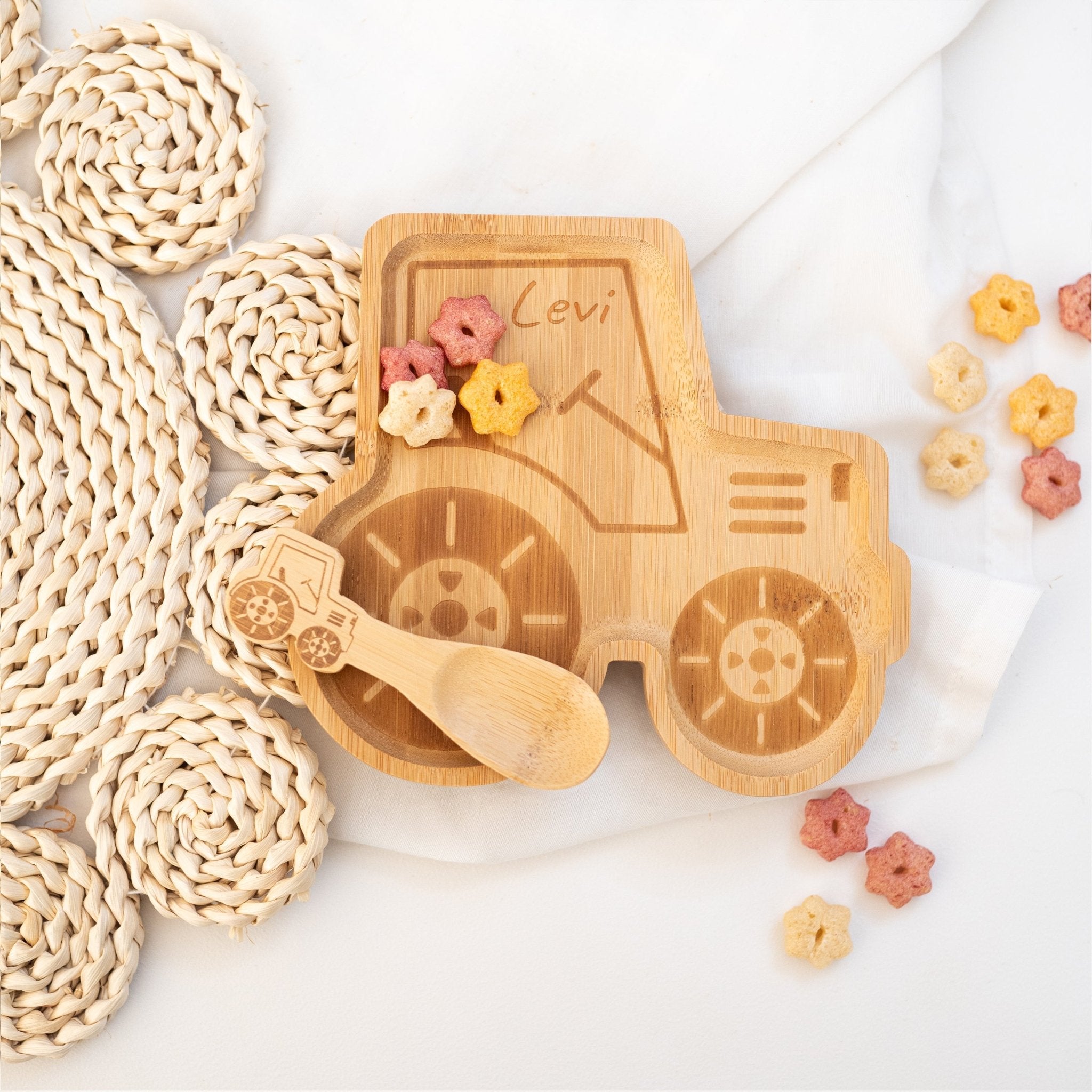 Sass and Belle - Kinderteller mit Kinderlöffel in Tierform personalisiert - wunderwunsch