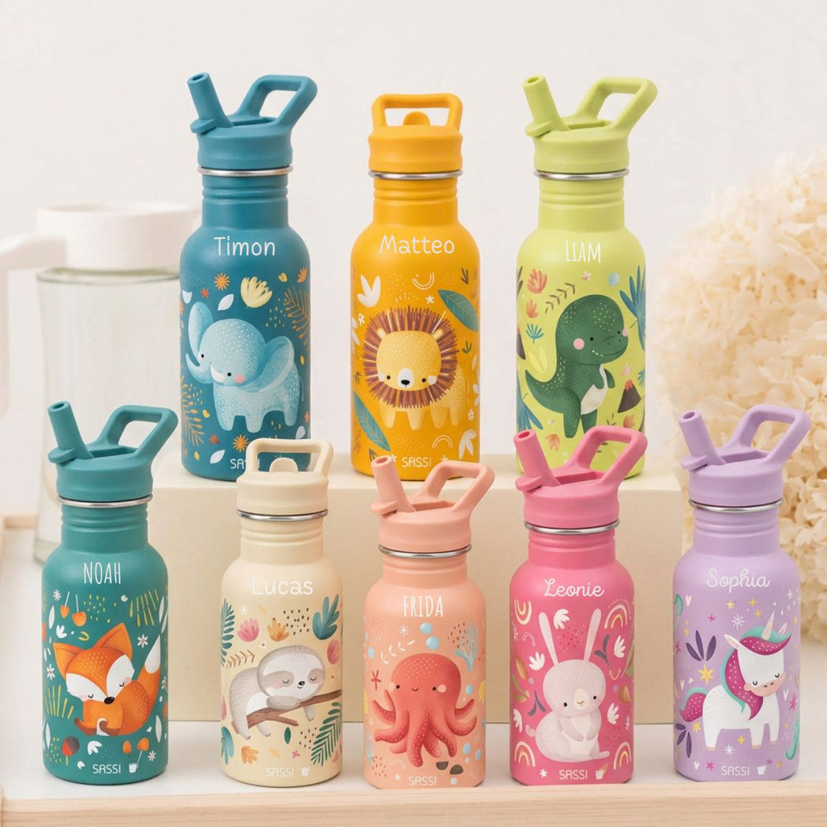 SASSI Kinder Trinkflasche personalisiert - wunderwunsch