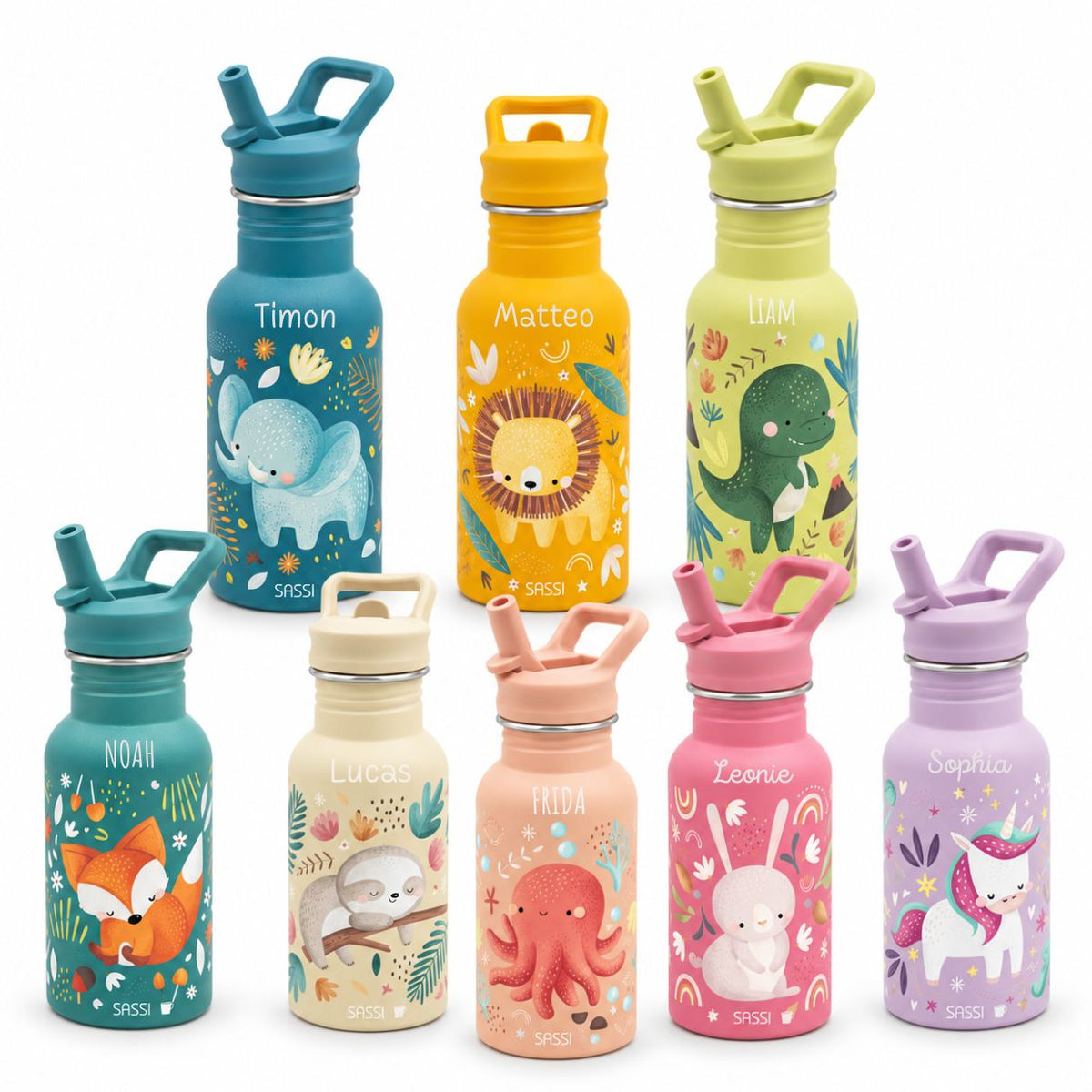 SASSI Kinder Trinkflasche personalisiert - wunderwunsch