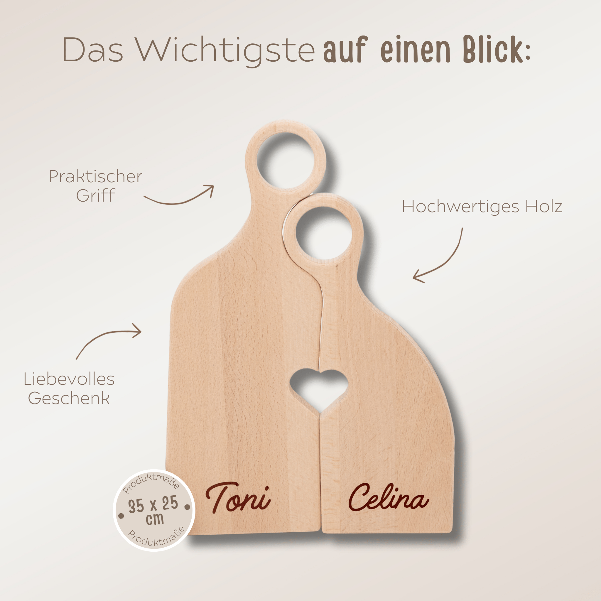 Schneidebrett Holz - Liebespaar - wunderwunsch