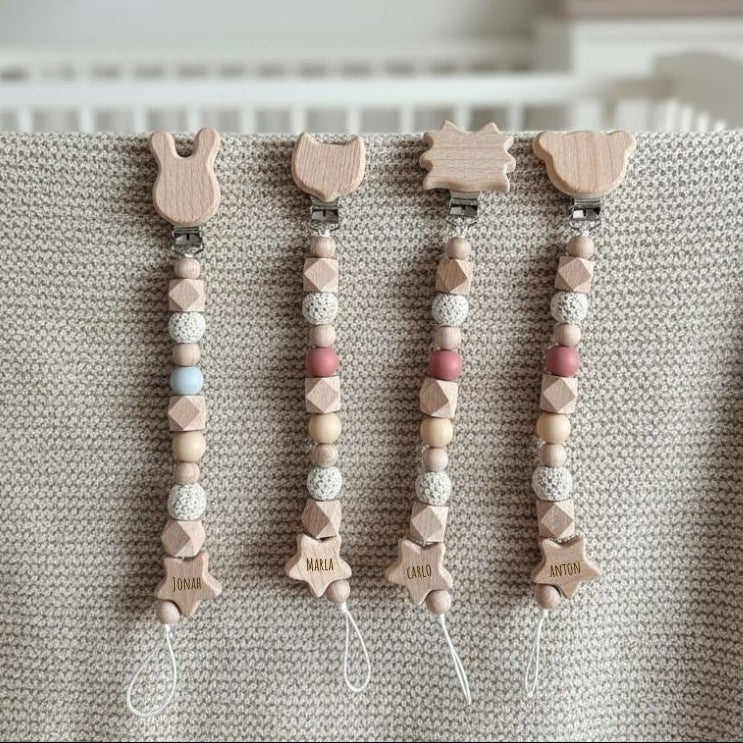 Schnullerkette Holzperlen - wunderwunsch