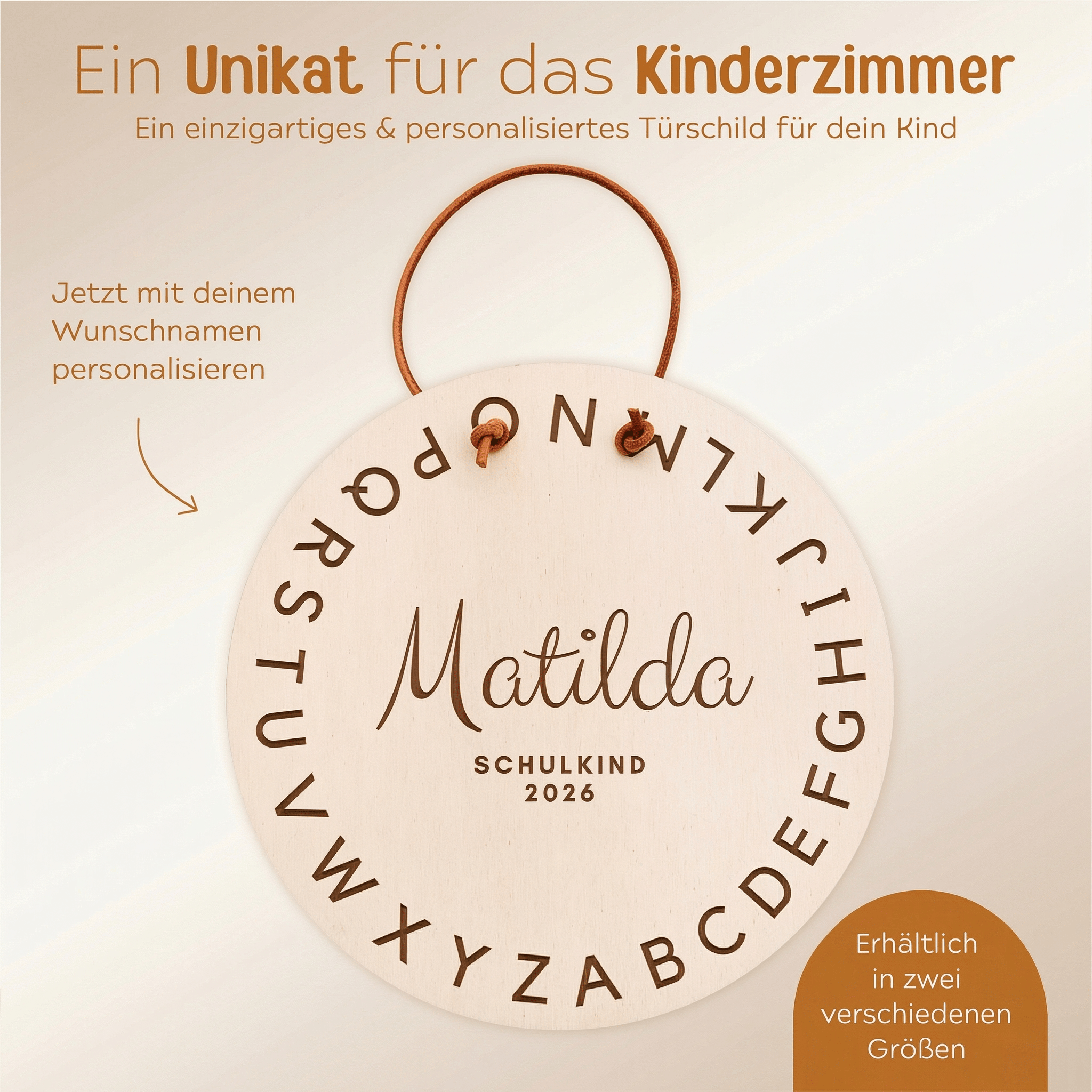 Schulanfang Schild personalisiert - ABC Gravur - wunderwunsch