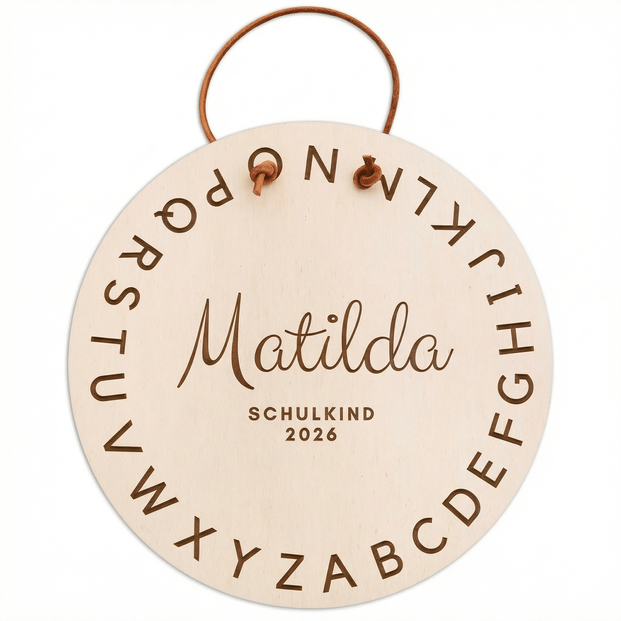 Schulanfang Schild personalisiert - ABC Gravur - wunderwunsch