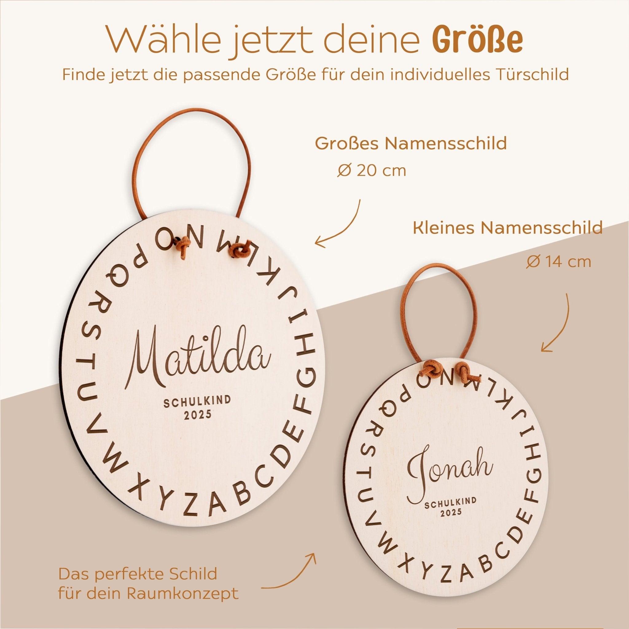 Schulanfang Schild personalisiert - ABC Gravur - wunderwunsch