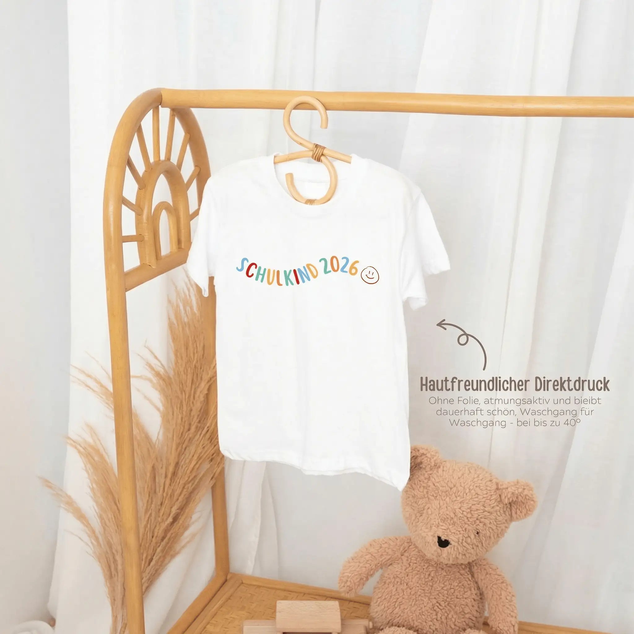 Schulkind 2026 Smiley T-Shirt - wunderwunsch