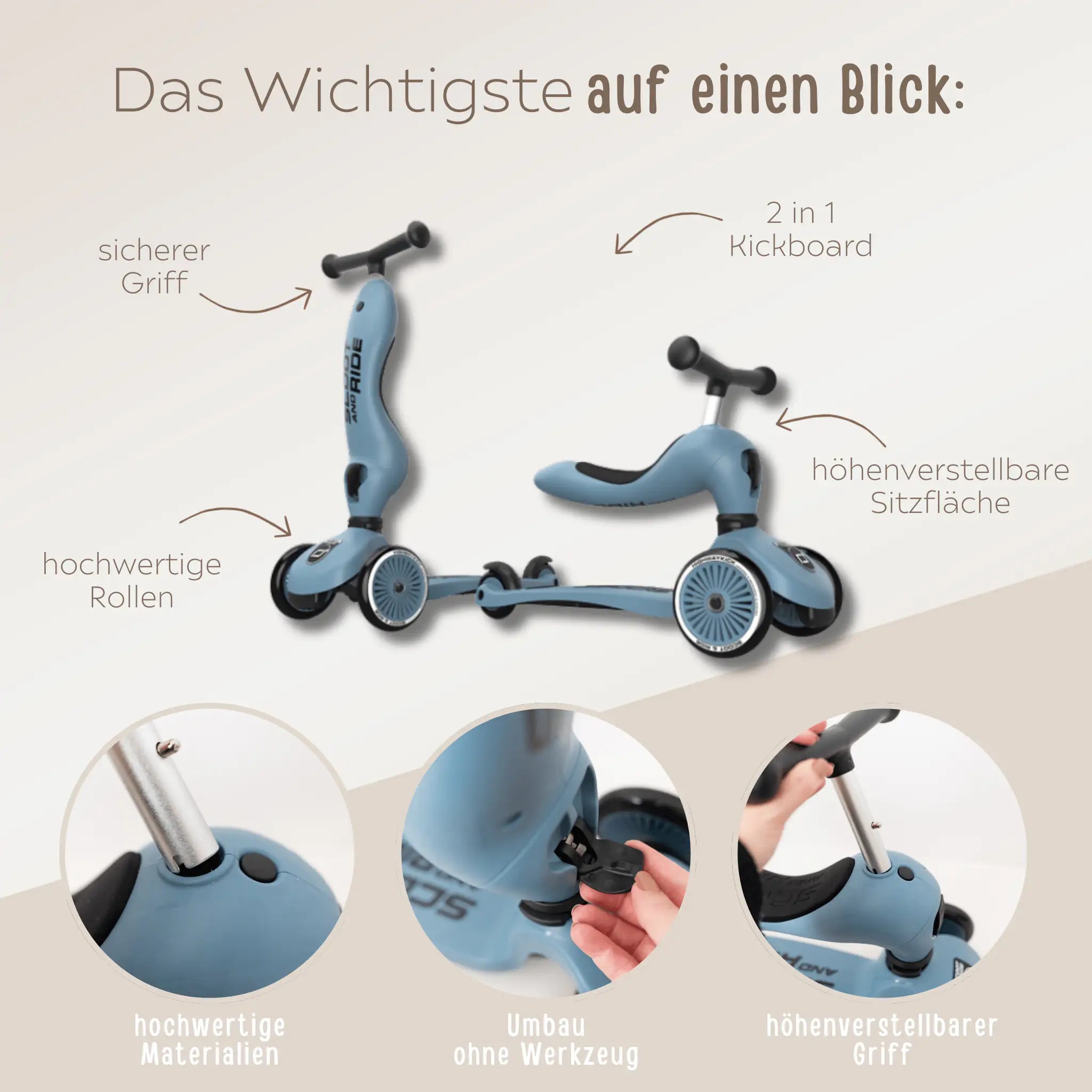 Scoot and Ride Highwaykick 1 (optional mit Lenkertasche) - wunderwunsch