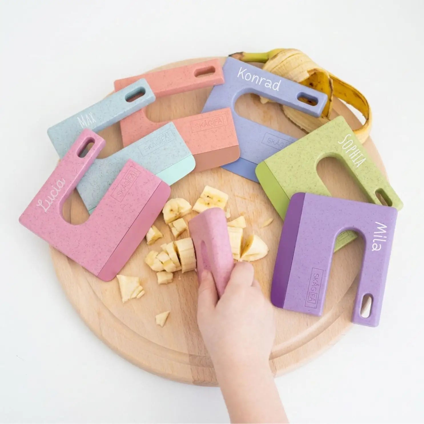 SKÅGFÄ buntes Montessori Kindermesser personalisierbar - wunderwunsch