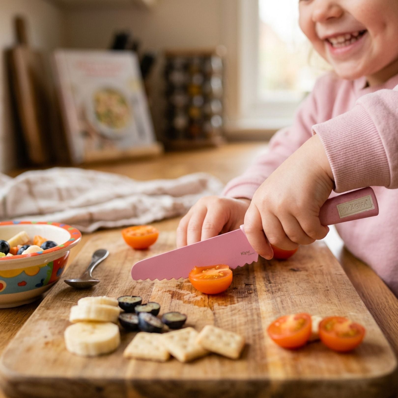 SKÅGFÄ buntes Schneidemesser Kindermesser personalisierbar - wunderwunsch