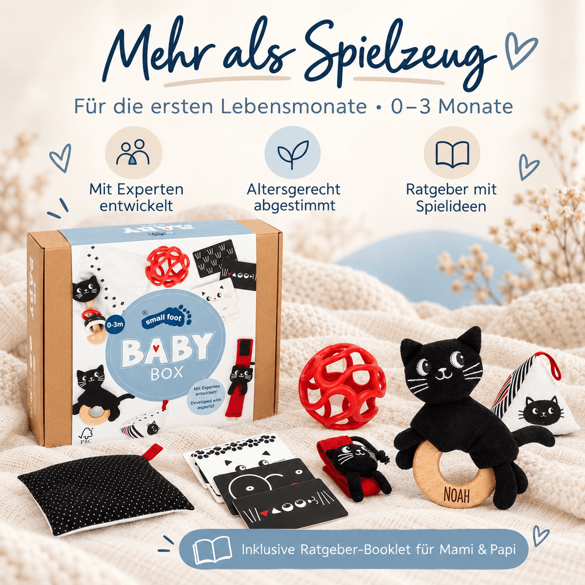 SMALL FOOT Baby-Box - 0 - 3 Monate „Wahrnehmen & Ankommen“ - wunderwunsch