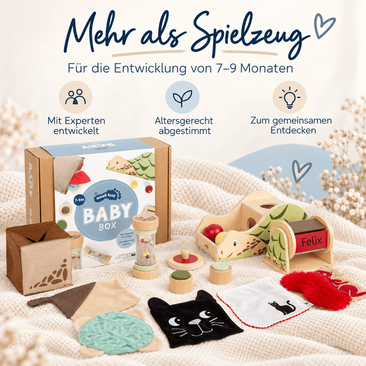 SMALL FOOT Baby-Box - 7 - 9 Monate „Probieren & Verstehen“ - wunderwunsch