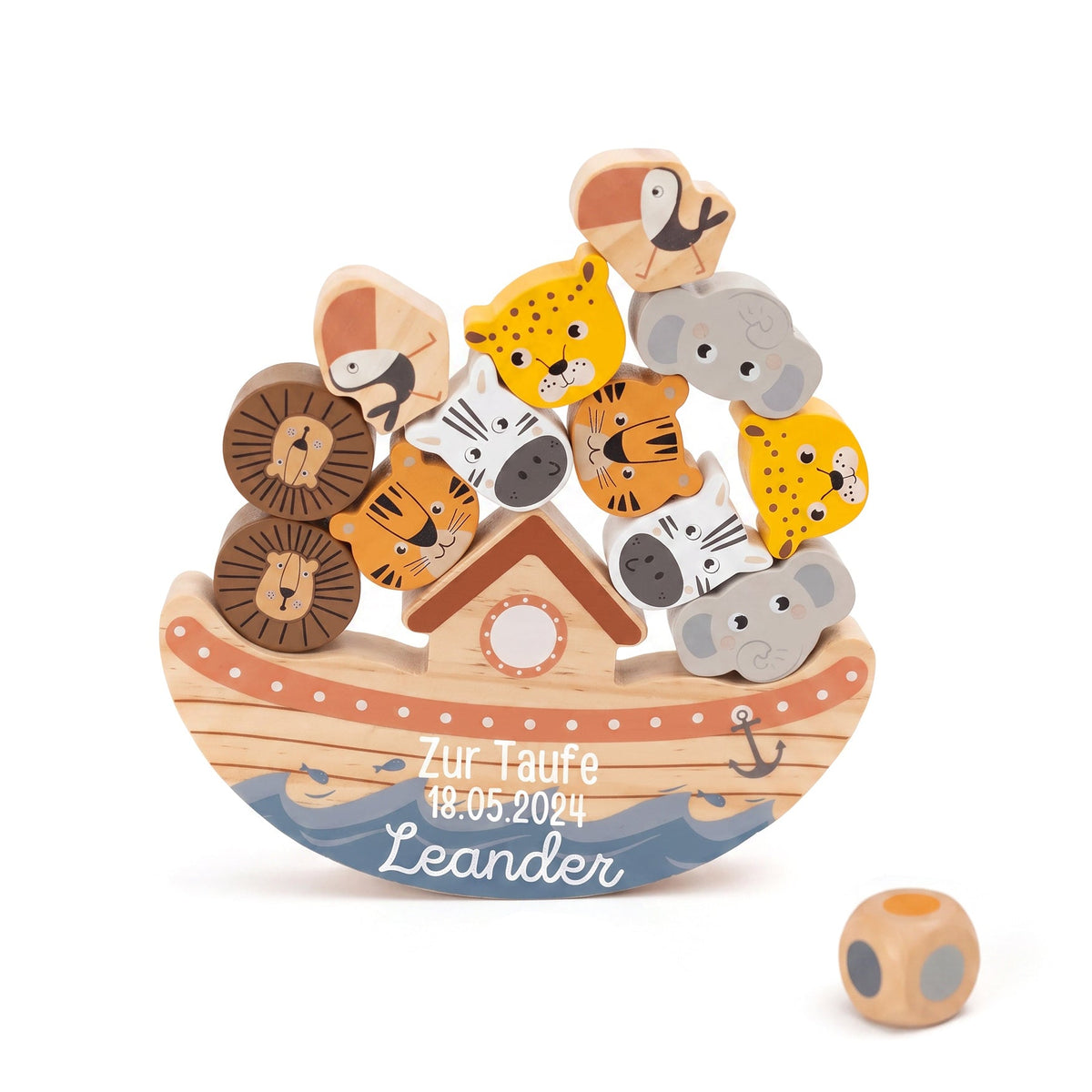 SMALL FOOT Balancierspiel Arche Noah Safari Tiere personalisiert - wunderwunsch
