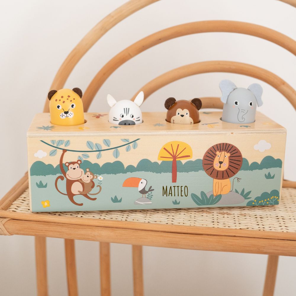 SMALL FOOT Drückspiel Tierlaute Safari personalisierbar - wunderwunsch