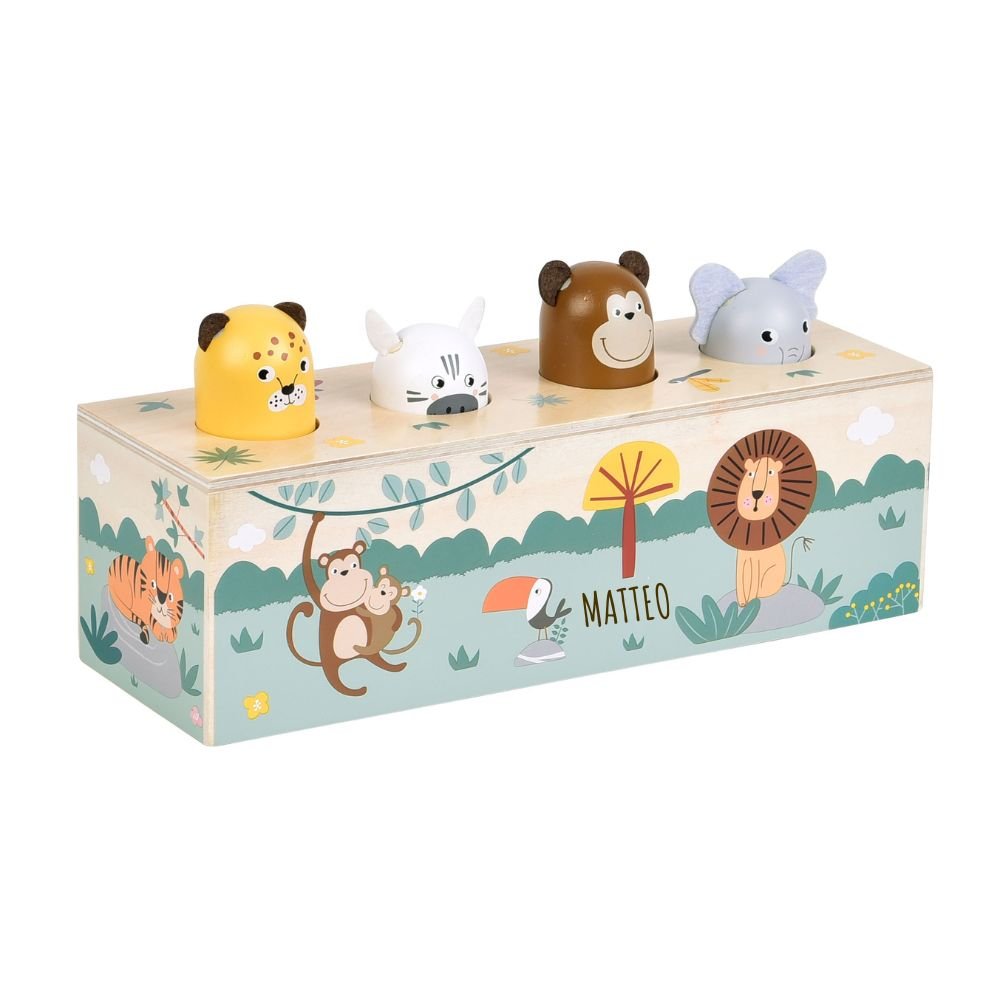 SMALL FOOT Drückspiel Tierlaute Safari personalisierbar - wunderwunsch