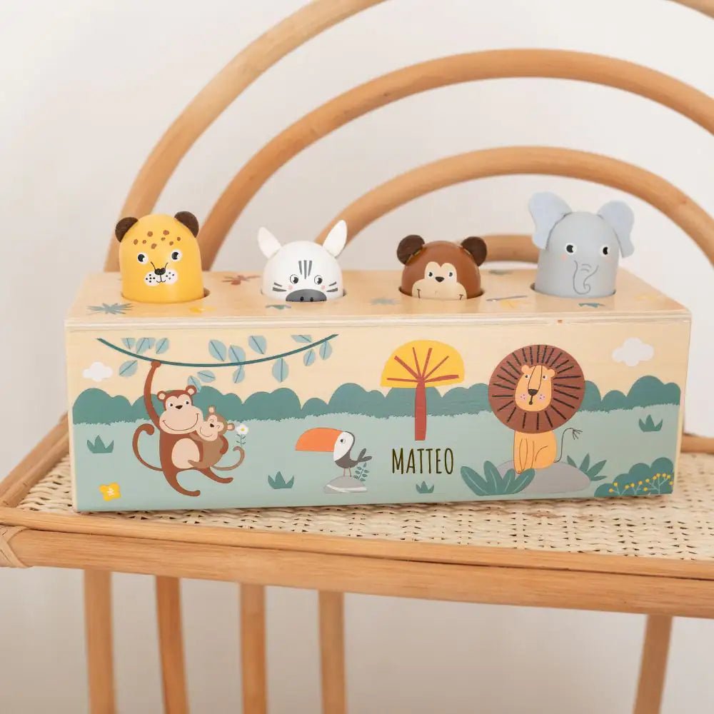 SMALL FOOT Drückspiel Tierlaute Safari personalisierbar - wunderwunsch