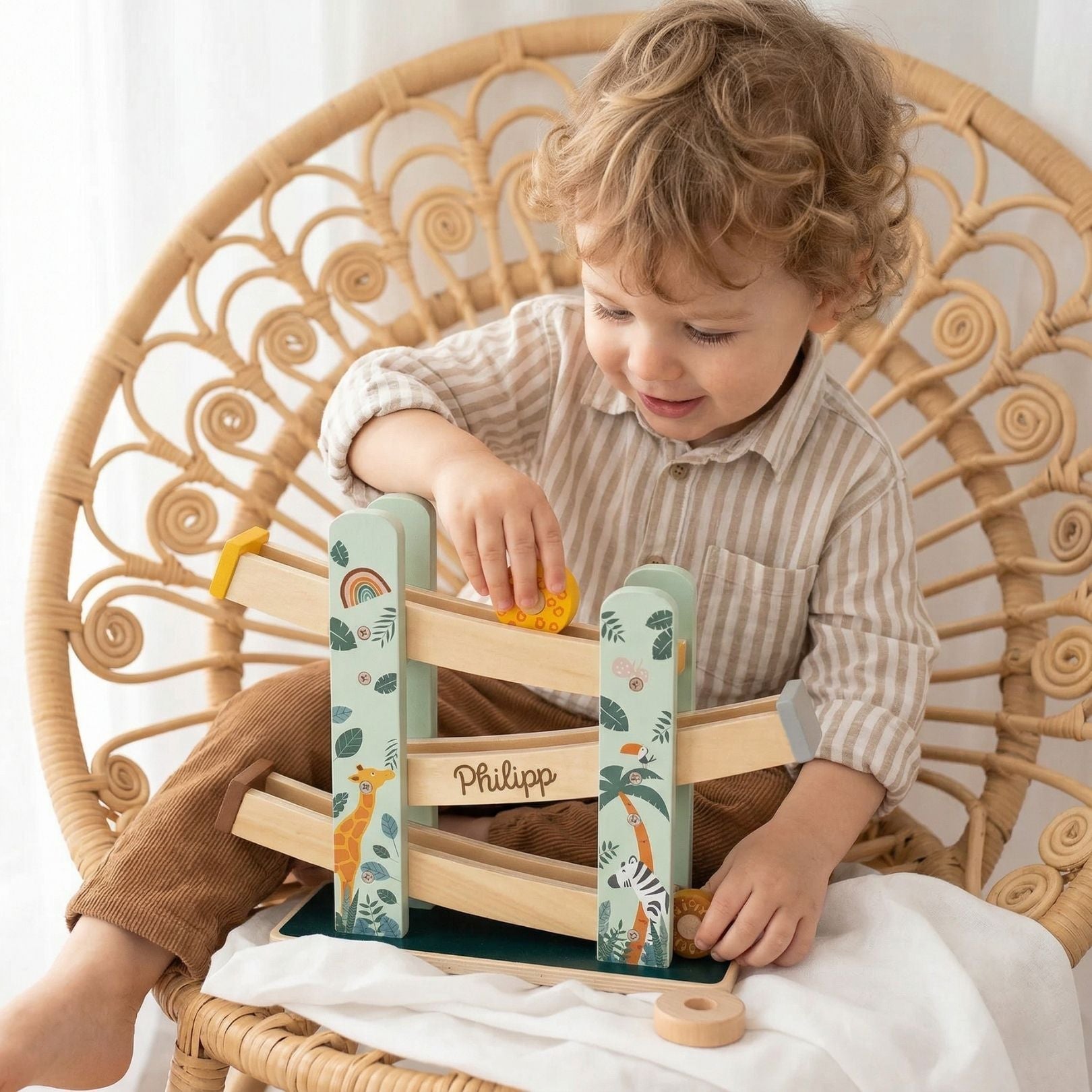 SMALL FOOT Kugelbahn Safari Holz personalisierbar - wunderwunsch