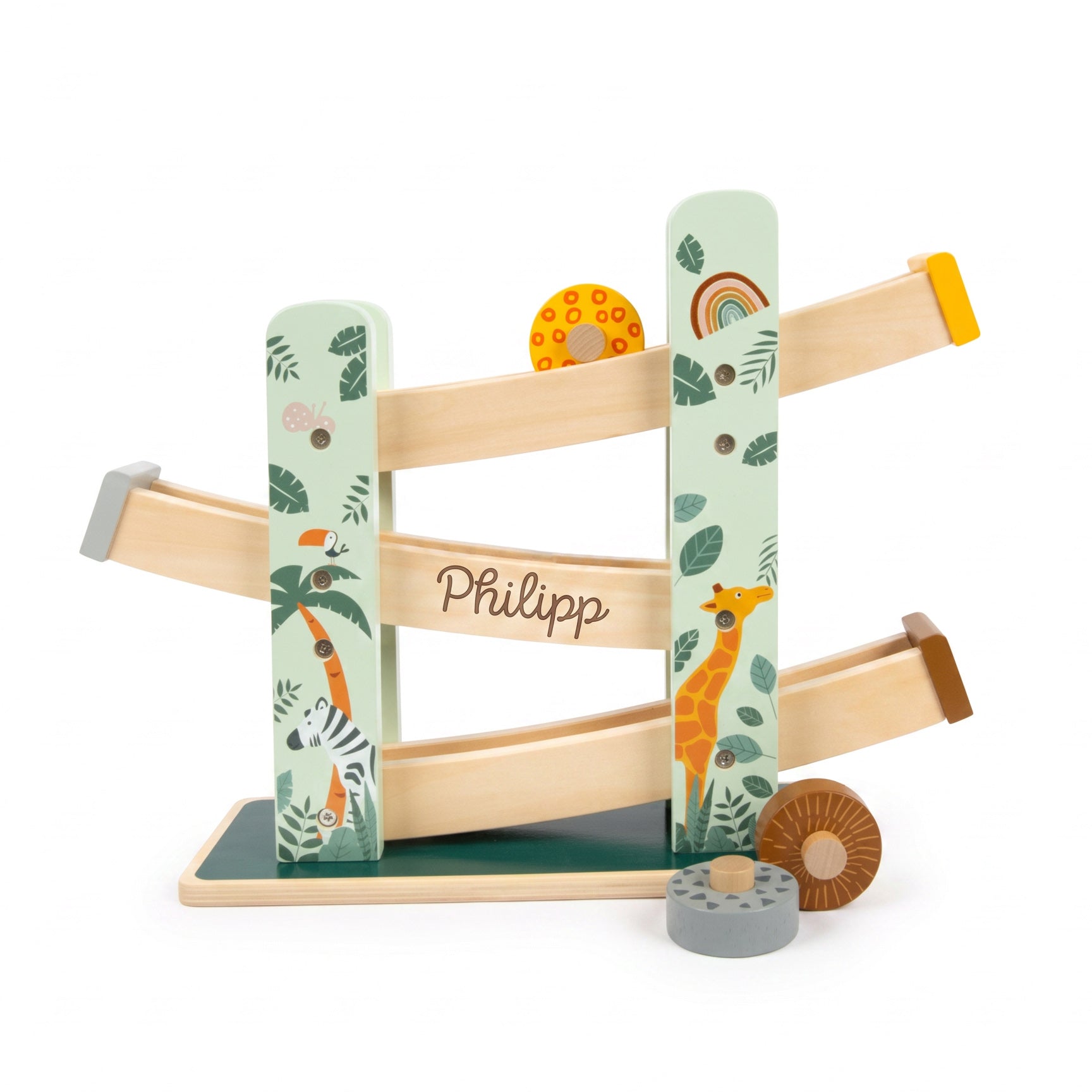 SMALL FOOT Kugelbahn Safari Holz personalisierbar
