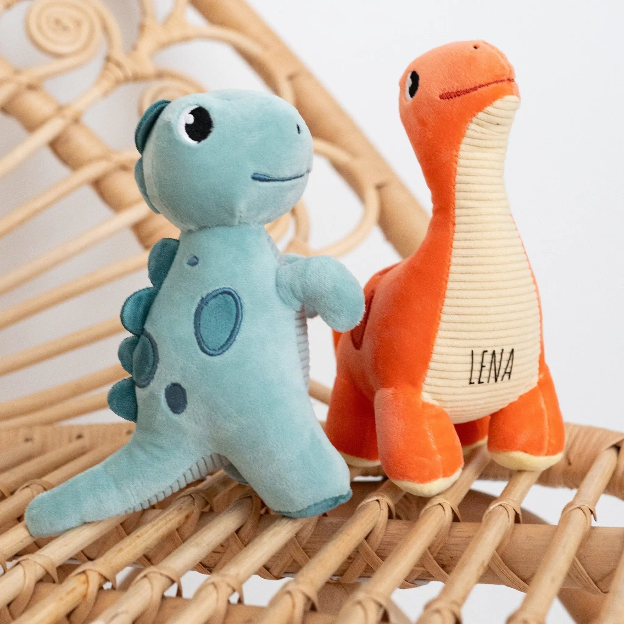 SMALL FOOT Kuscheltier Dino personalisiert - grün und rot - wunderwunsch