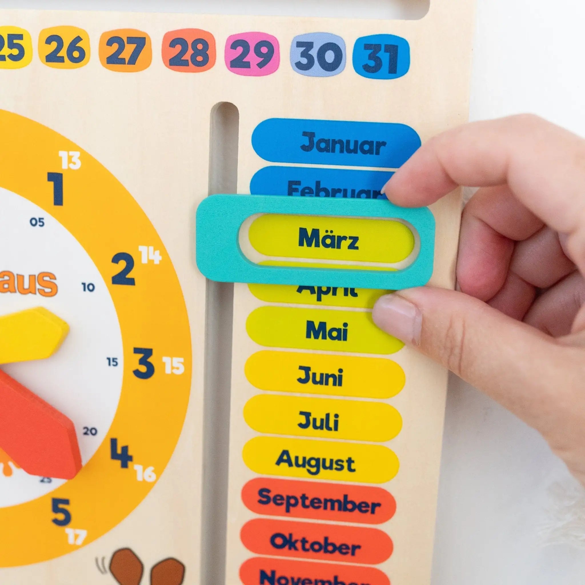 SMALL FOOT Lernuhr mit Kalender - Die Maus - wunderwunsch