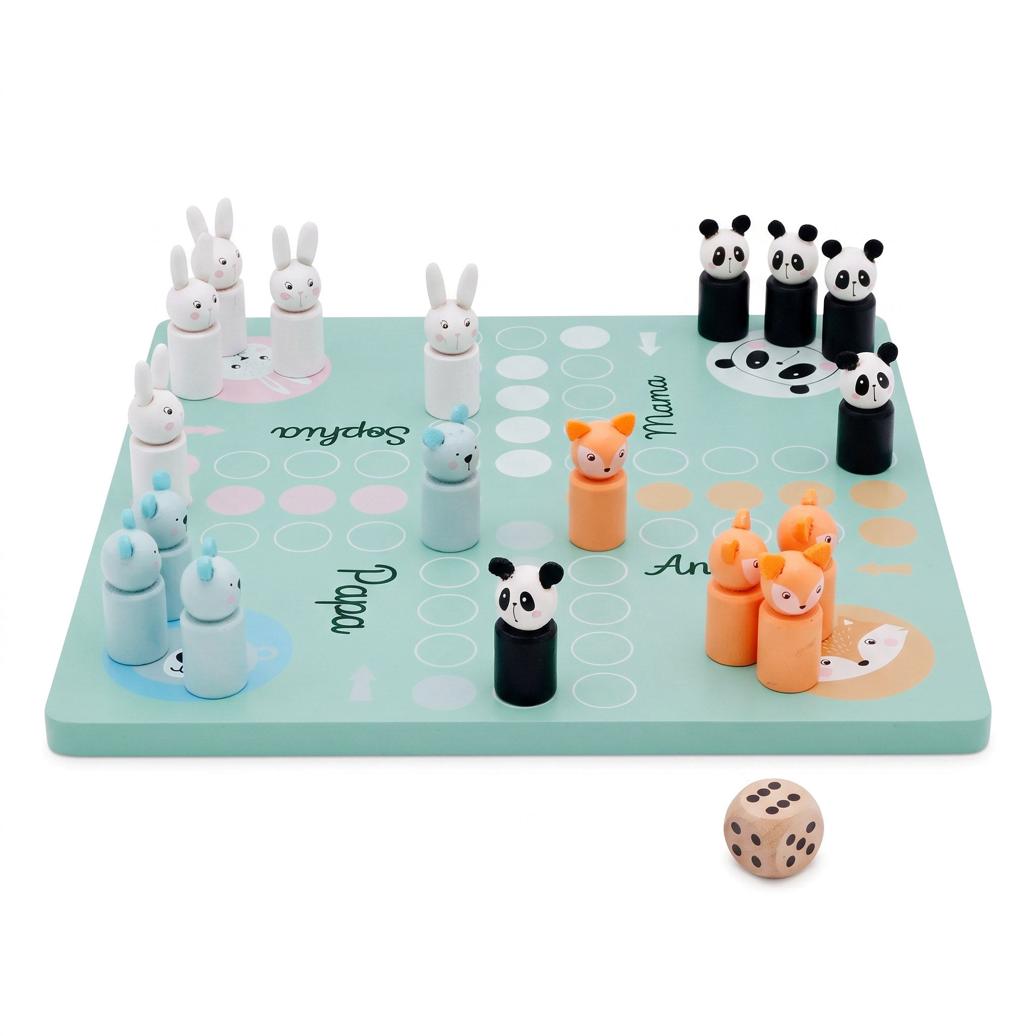 SMALL FOOT Ludo Spiel Tiere "Pastellgrün" - wunderwunsch