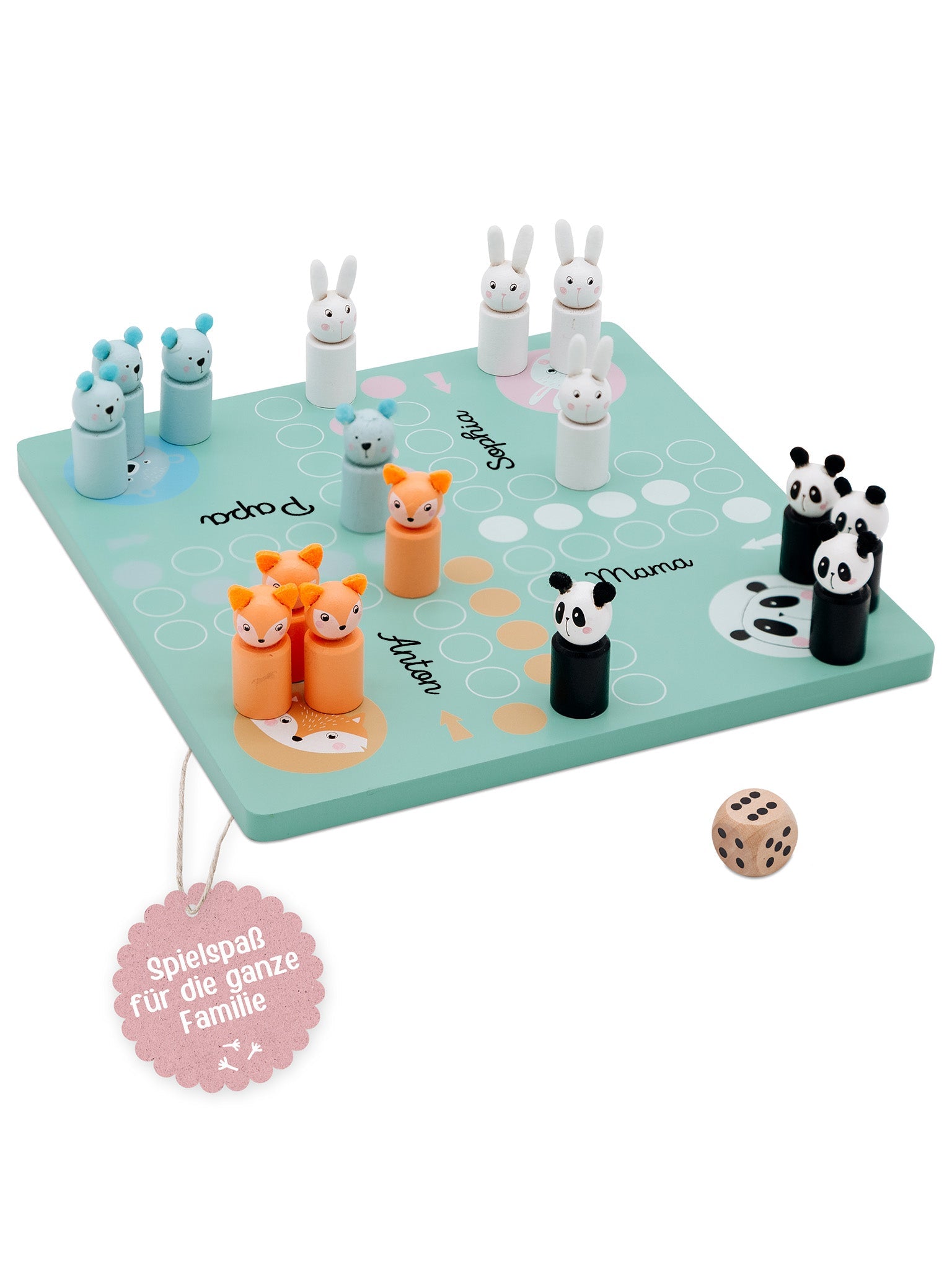 SMALL FOOT Ludo Spiel Tiere "Pastellgrün" - wunderwunsch