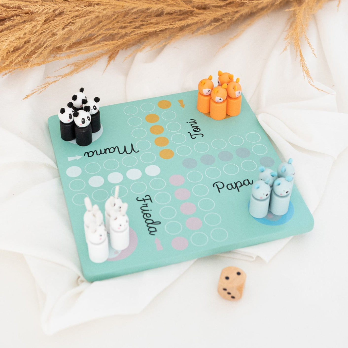 SMALL FOOT Ludo Spiel Tiere "Pastellgrün" - wunderwunsch