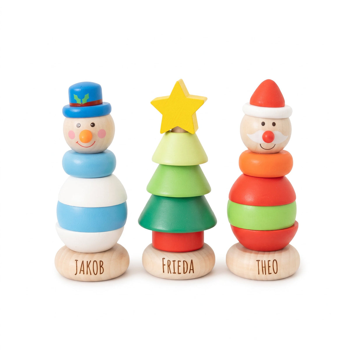 SMALL FOOT Mini Stapelturm "Weihnachten" personalisiert - wunderwunsch