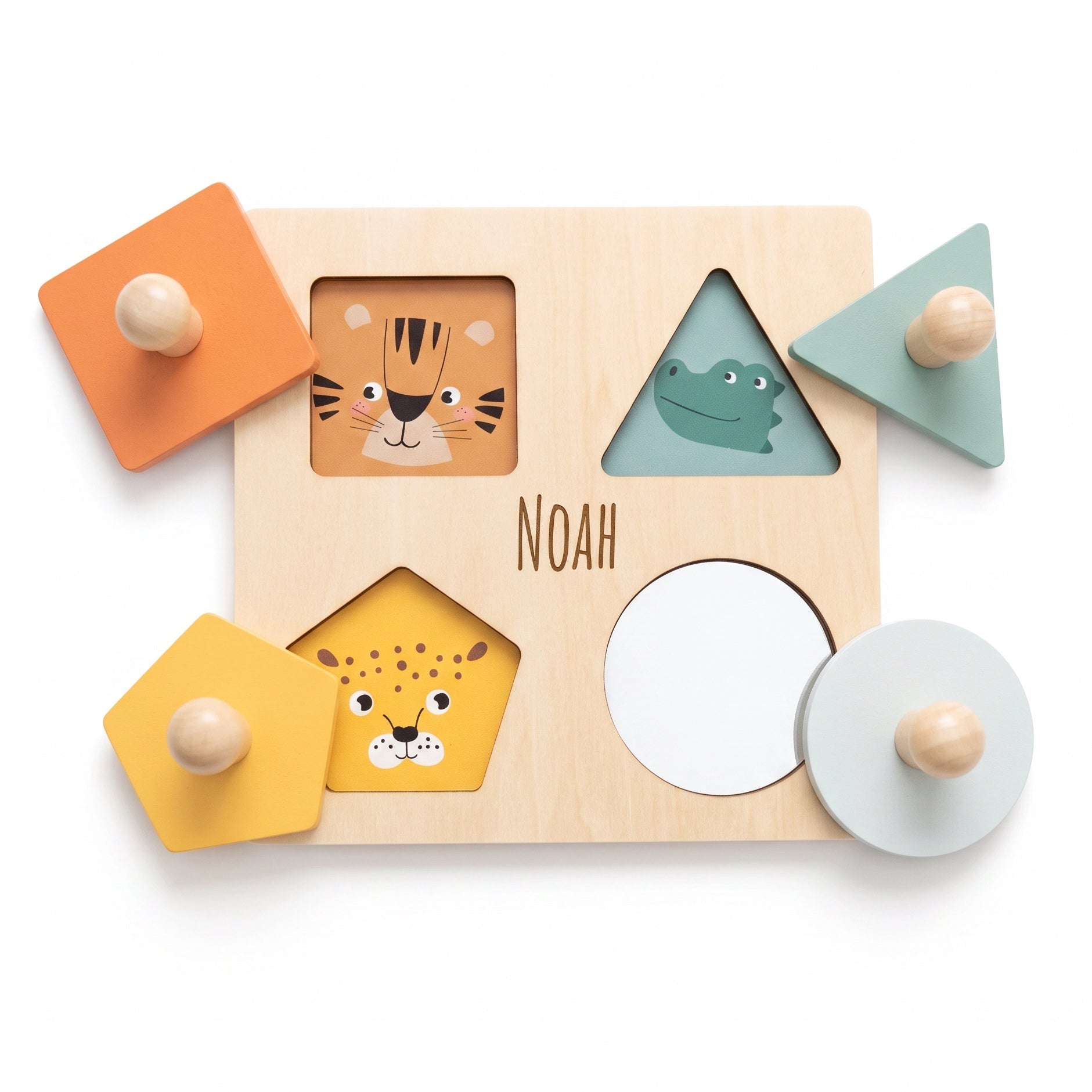 SMALL FOOT Montessori Setzpuzzle Formen und Motive personalisierbar - wunderwunsch