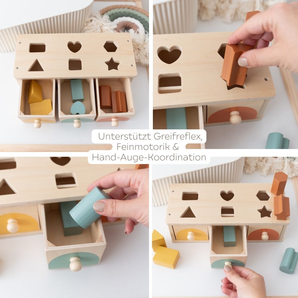 SMALL FOOT Montessori Steck - Schubladenbox personalisierbar - wunderwunsch