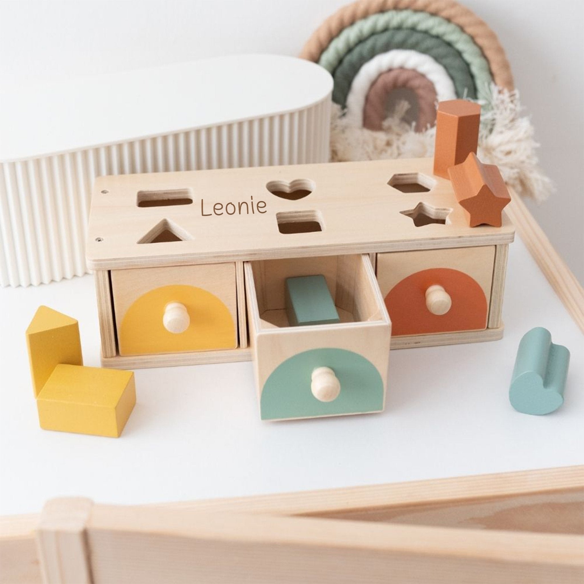 SMALL FOOT Montessori Steck - Schubladenbox personalisierbar - wunderwunsch