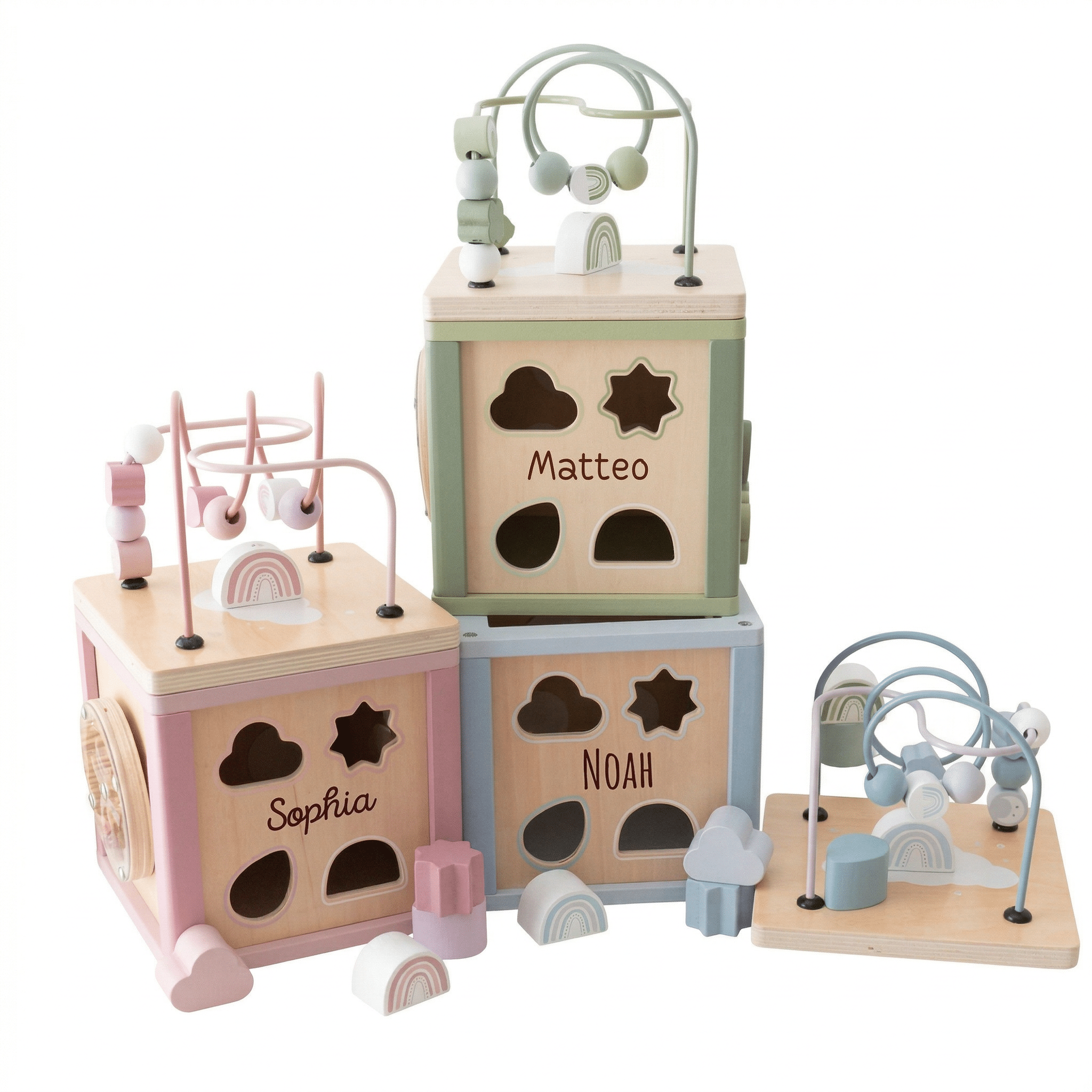 SMALL FOOT Motorikwürfel Formen personalisierbar - wunderwunsch