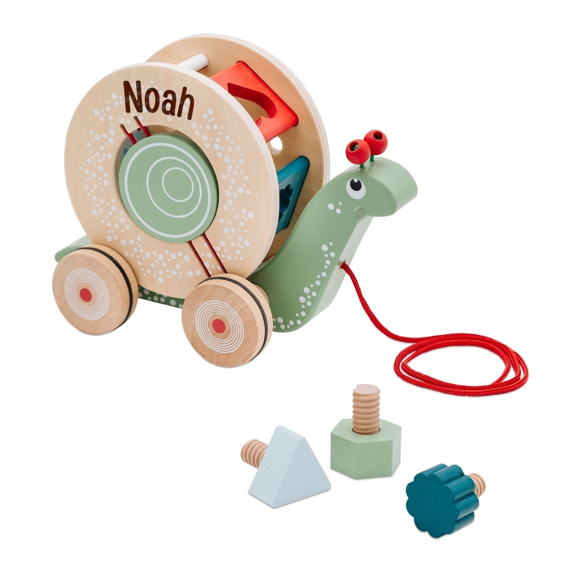 SMALL FOOT Nachzieh - und Stecktier Schnecke personalisierbar - wunderwunsch