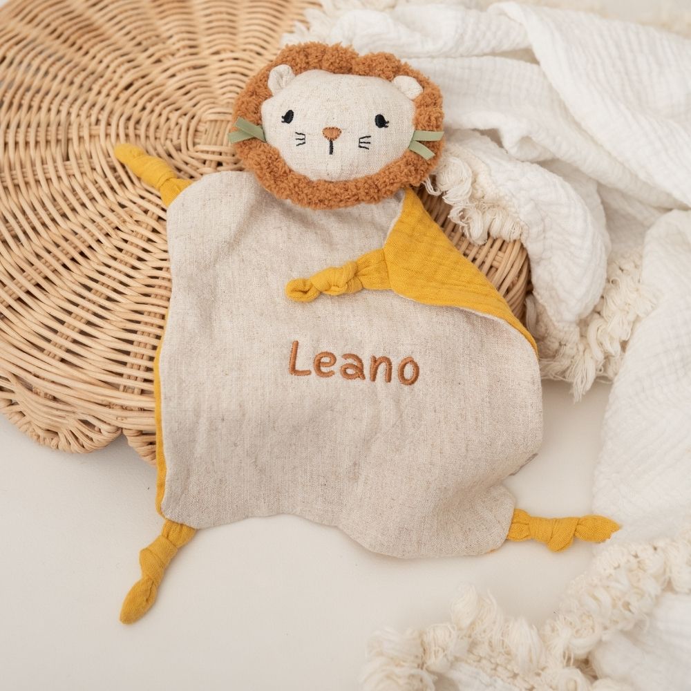 SMALL FOOT Schmusetuch Löwe personalisierbar - wunderwunsch