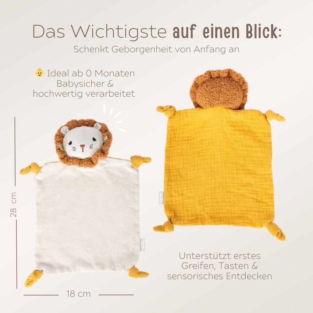 SMALL FOOT Schmusetuch Löwe personalisierbar - wunderwunsch