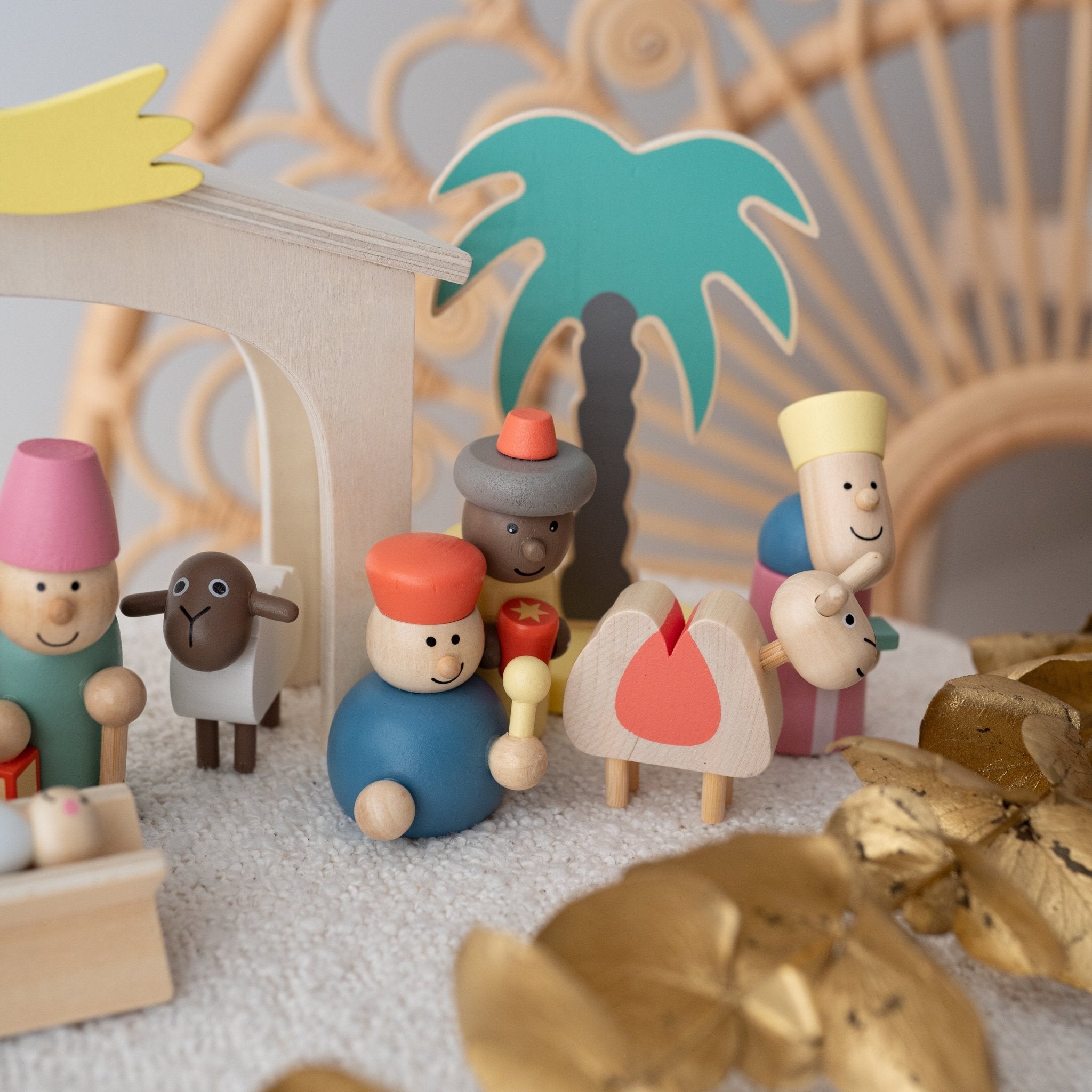 SMALL FOOT Spielset Holzkrippe Hirten personalisierbar - wunderwunsch