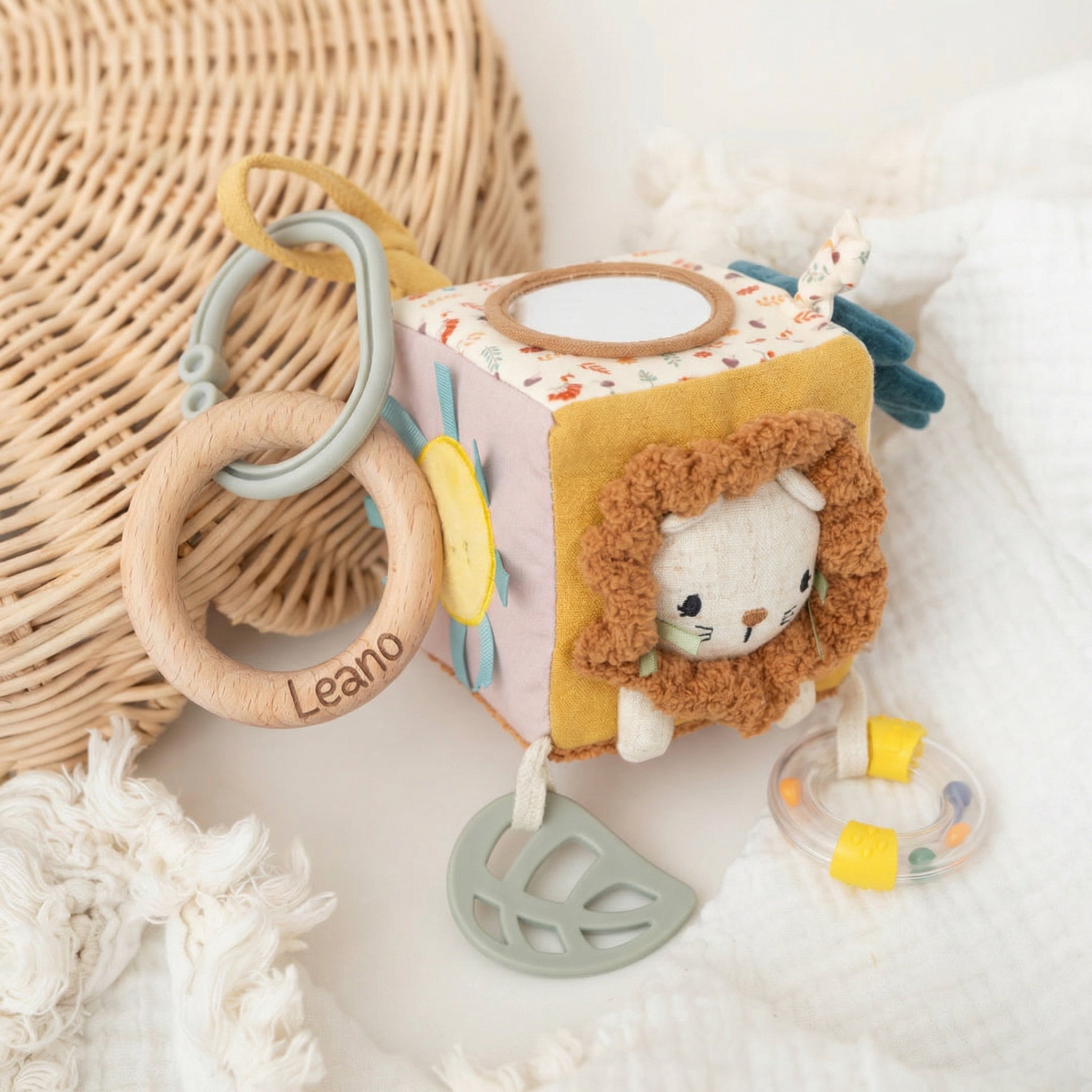 SMALL FOOT Stoffwürfel Löwe personalisierbar - wunderwunsch