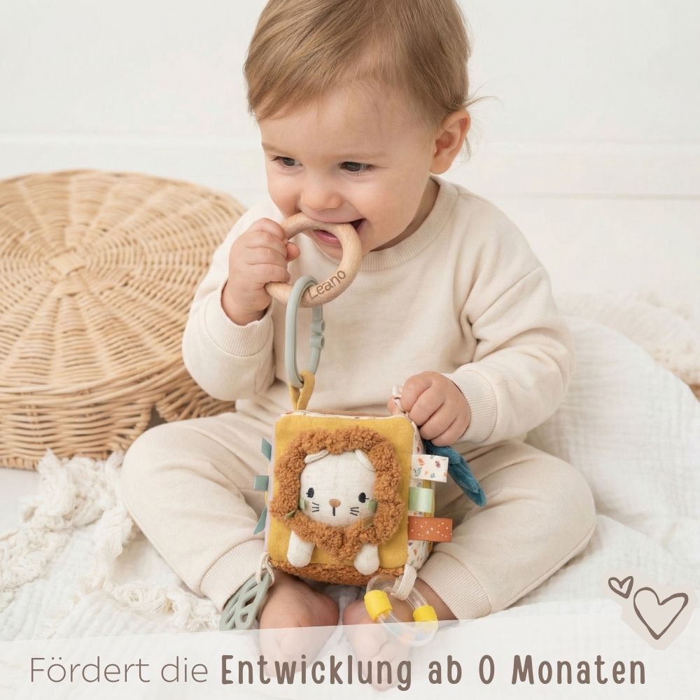 SMALL FOOT Stoffwürfel Löwe personalisierbar - wunderwunsch