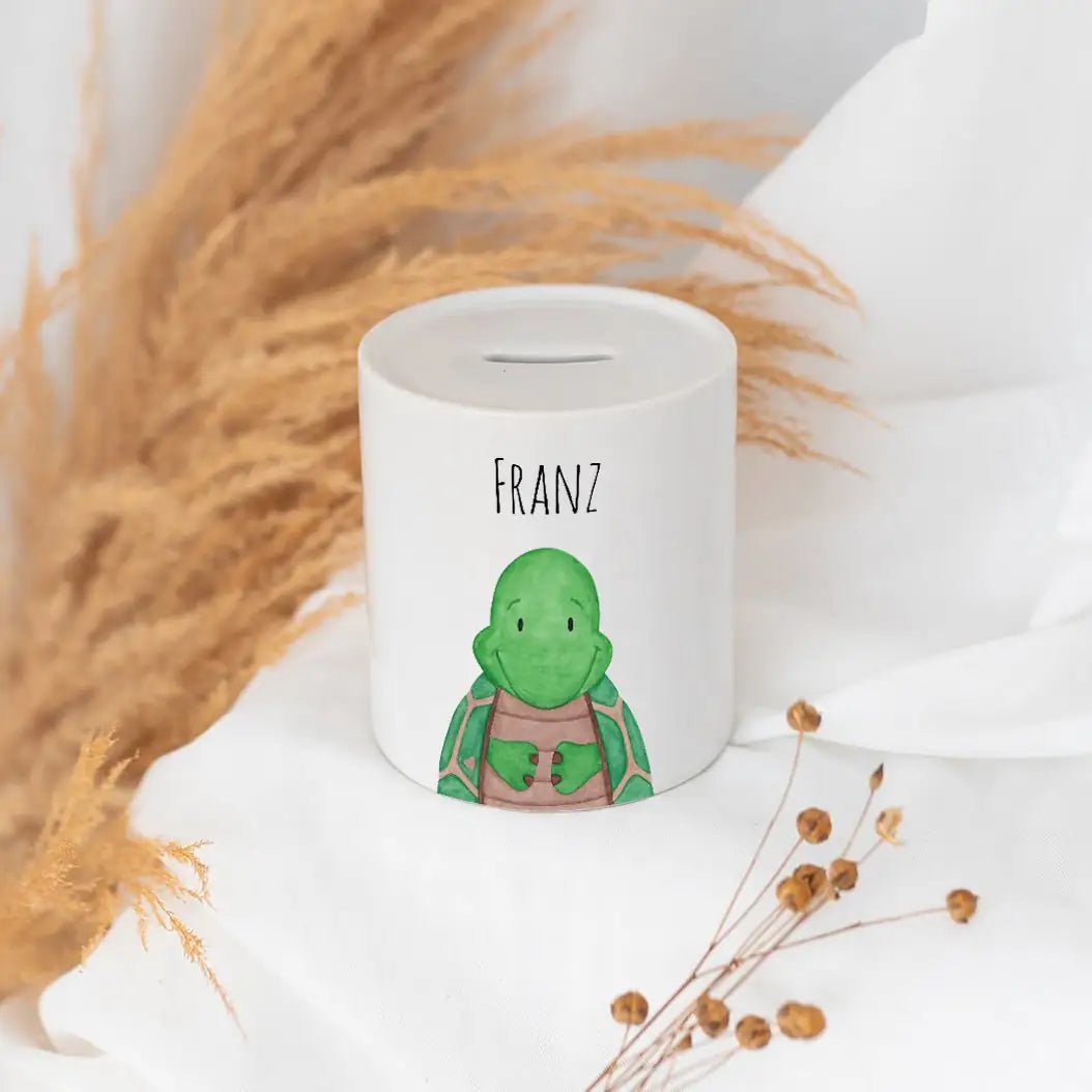 Spardose Keramik personalisiert - Tier Aquarell - wunderwunsch