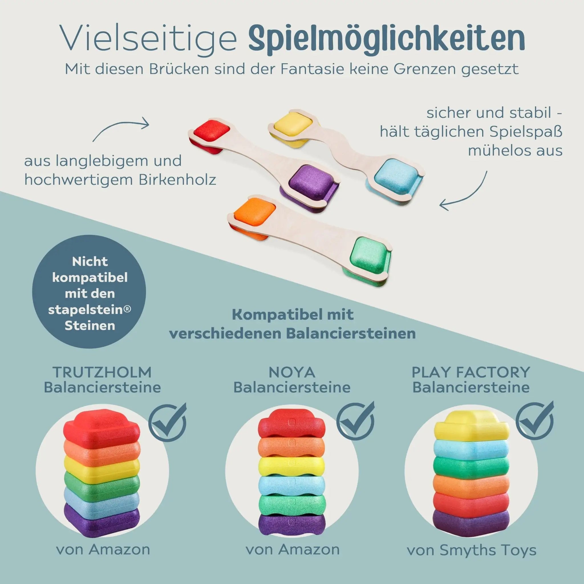 STAPELWELT Abenteuerbrücke für Amazon & Smyths Toys Balanciersteine - wunderwunsch