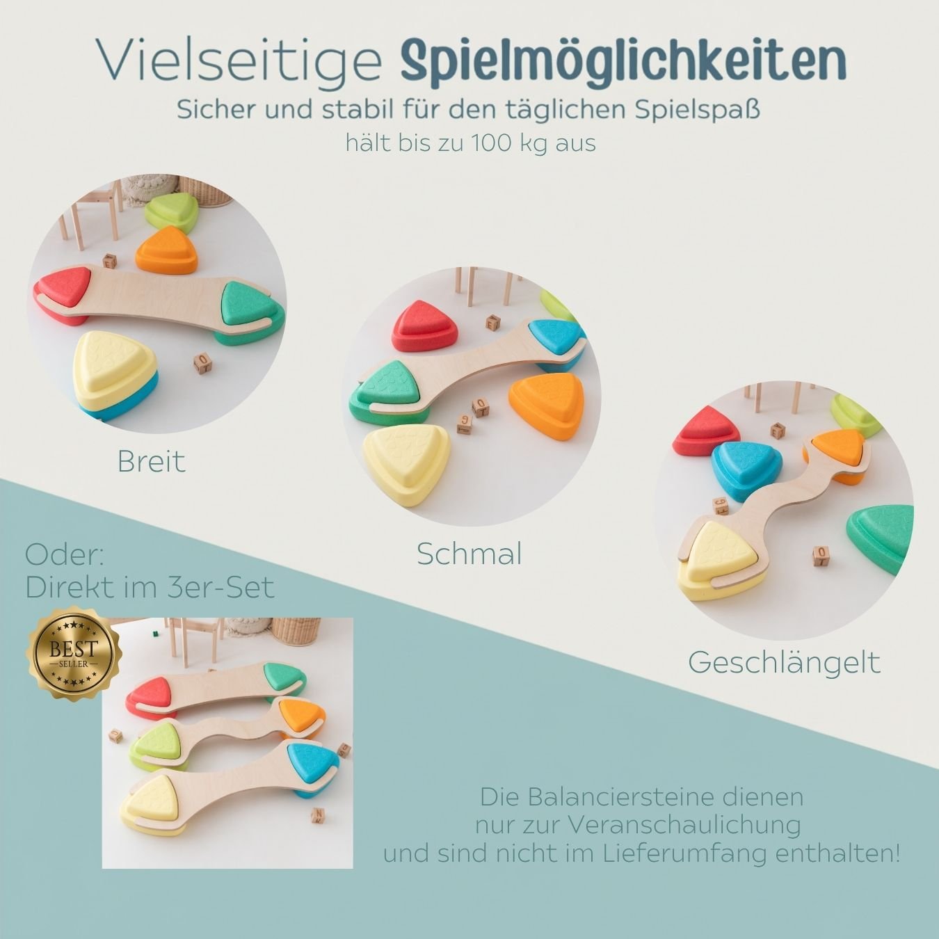 STAPELWELT Abenteuerbrücke für NATTOU Blocky Balance Spielsteine - wunderwunsch