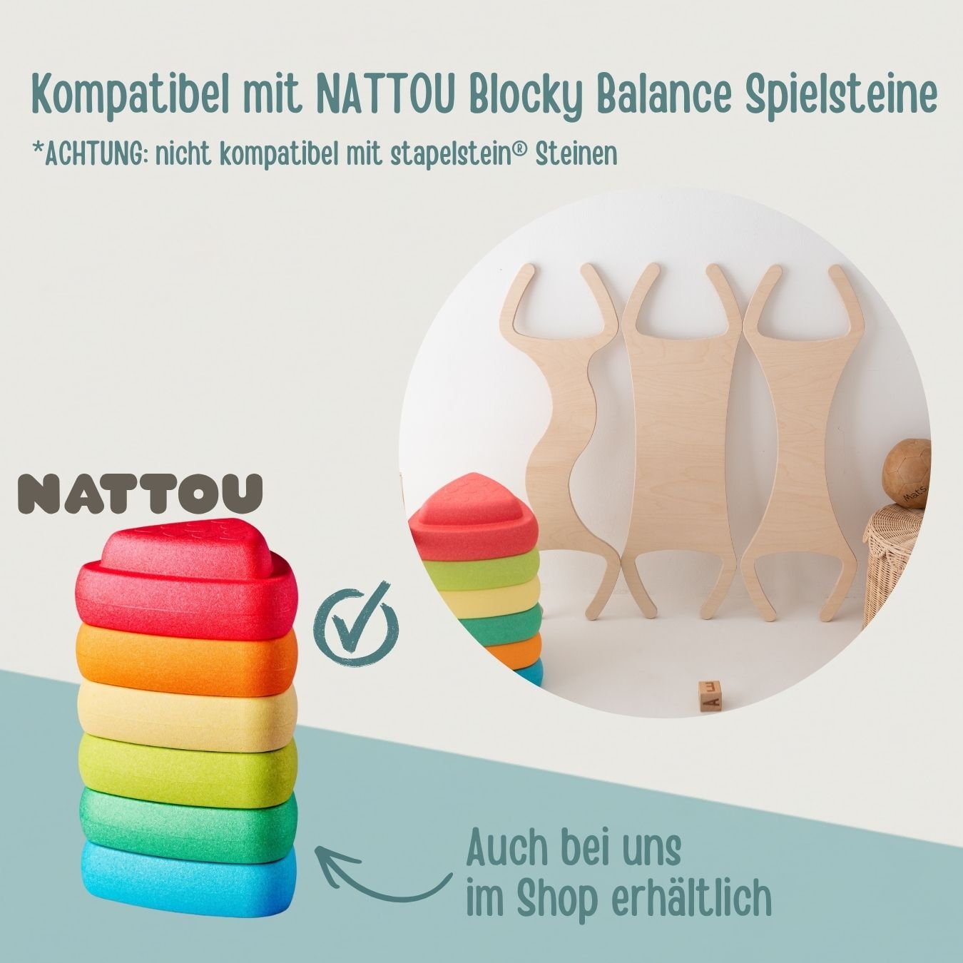 STAPELWELT Abenteuerbrücke für NATTOU Blocky Balance Spielsteine - wunderwunsch