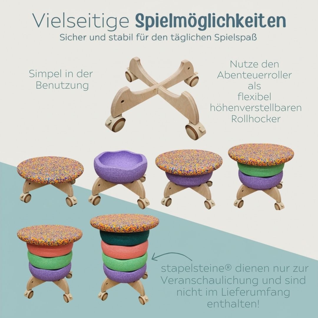 STAPELWELT Abenteuerroller 2.0 Rollhocker für stapelstein® - wunderwunsch