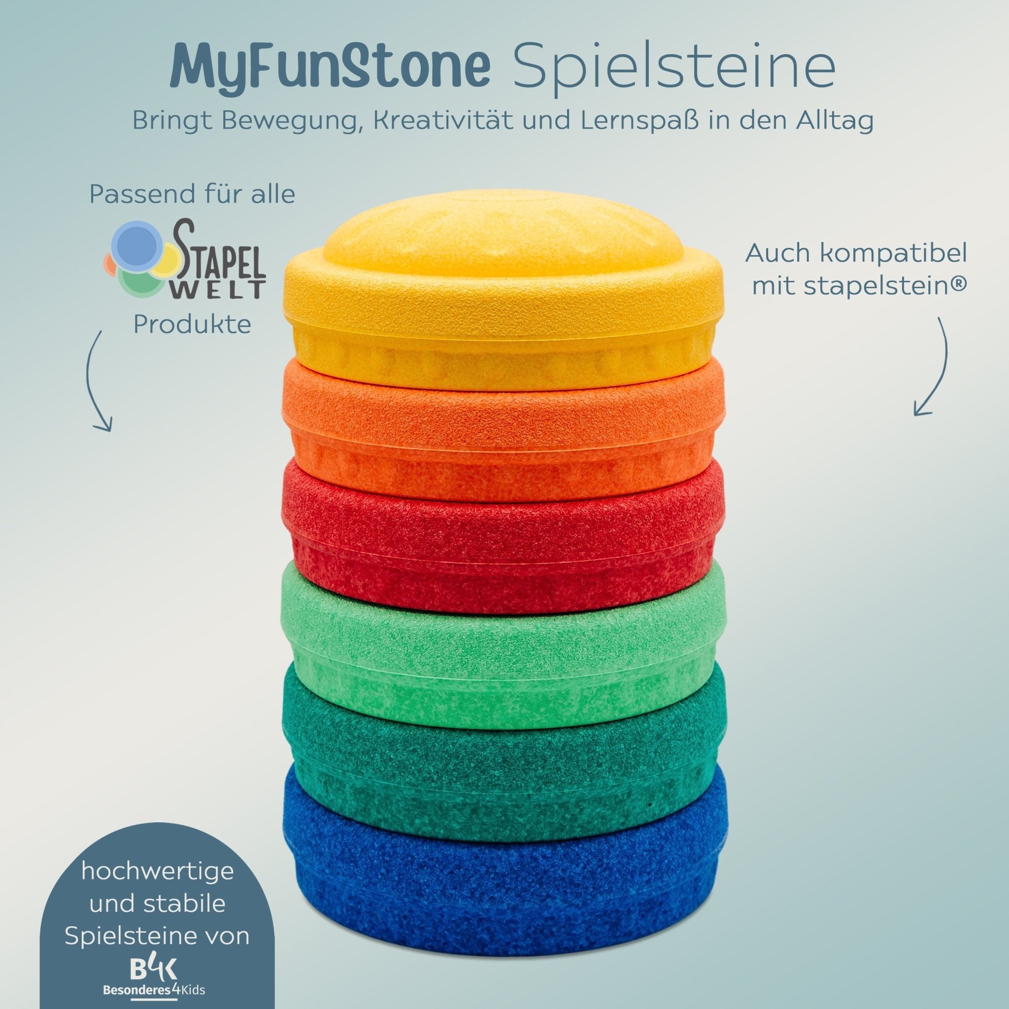 Stapelwelt-Bundle: Abenteuerbrücke + MyFunStone Spielsteine - wunderwunsch