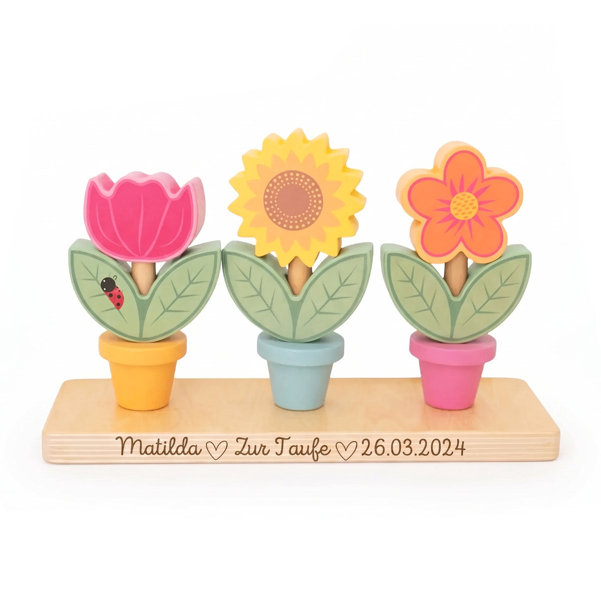 Steckspiel "Blumen" personalisierbar