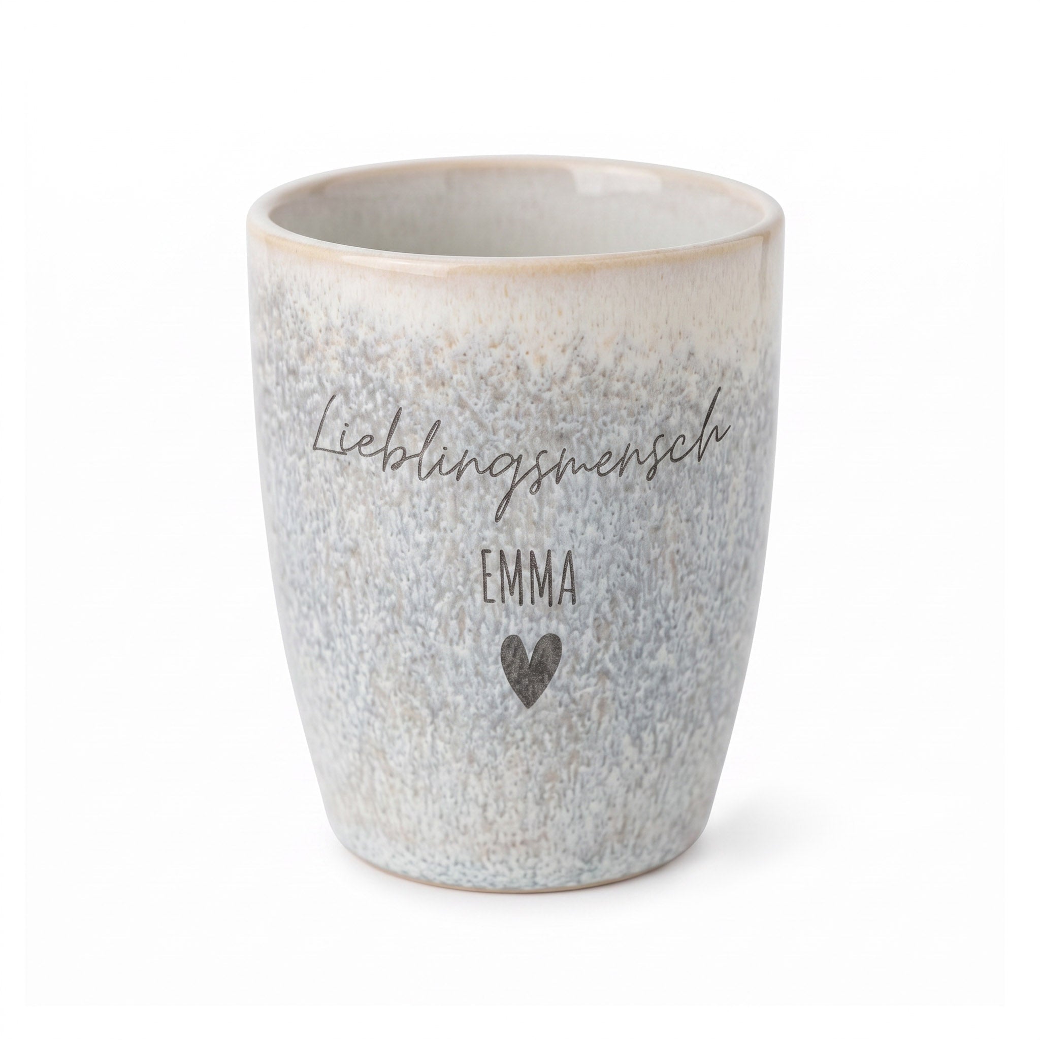 Steingut Becher sand personalisiert - Lieblingsmensch - wunderwunsch