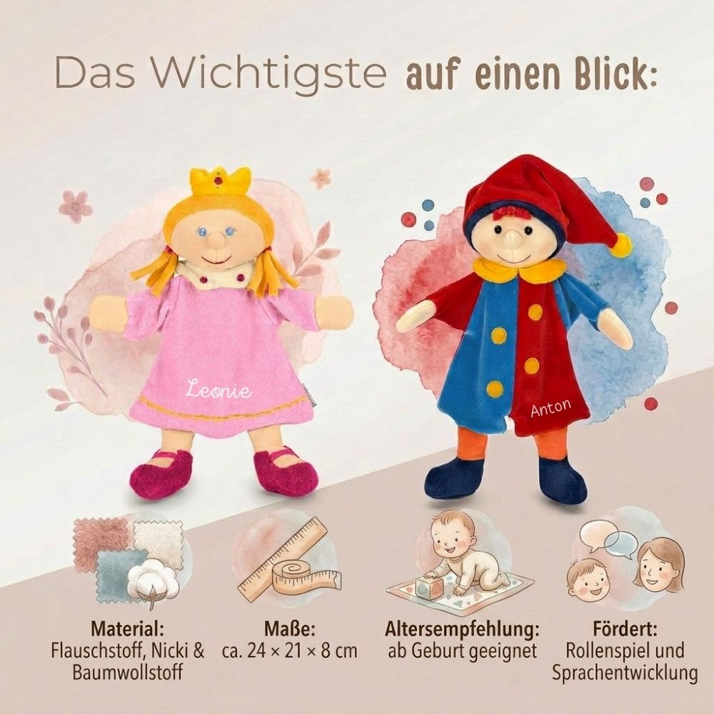 STERNTALER Handpuppe Kasperle & Prinzessin personalisierbar - wunderwunsch