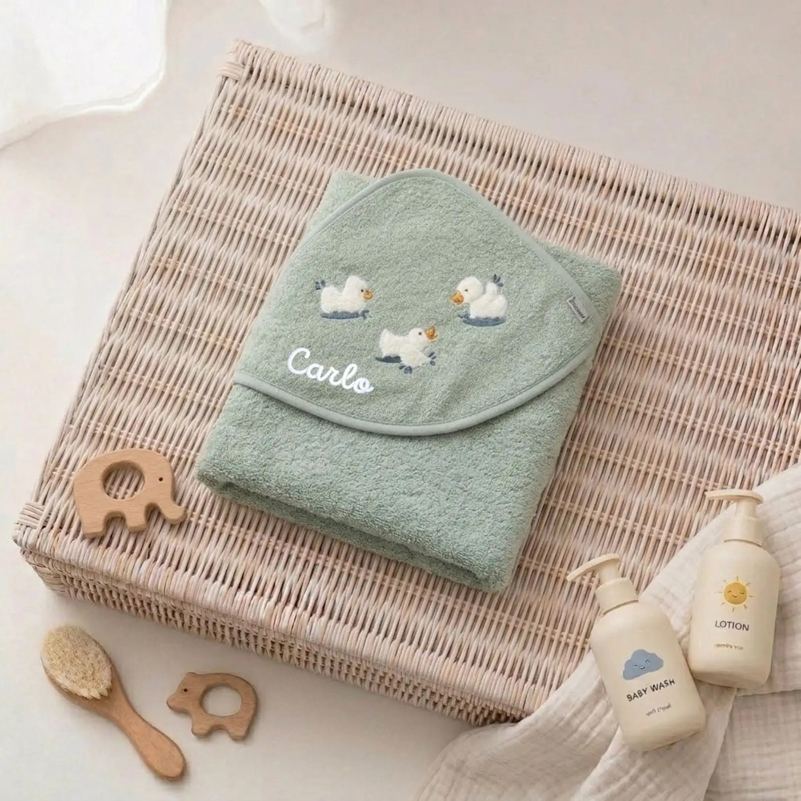 STERNTALER Tier Baby Kapuzenhandtuch Frottee personalisierbar - wunderwunsch