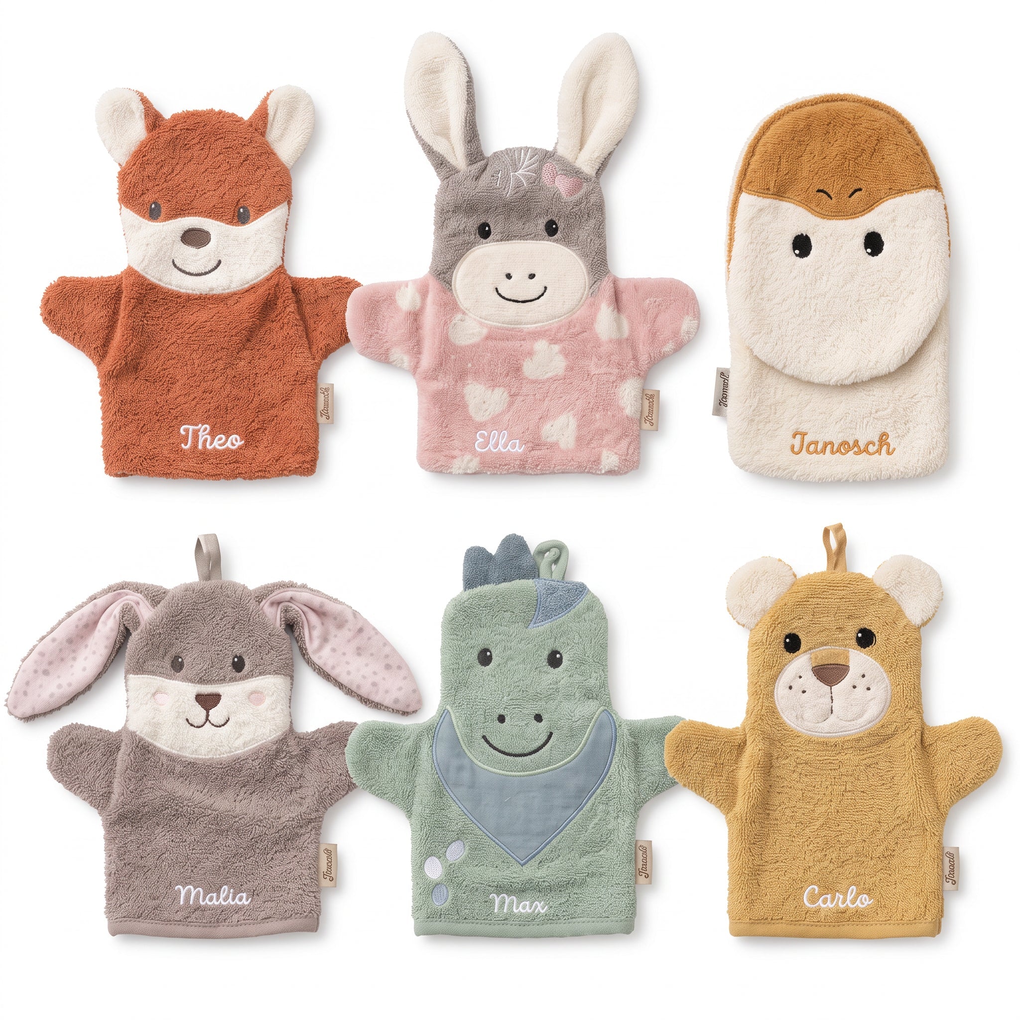 STERNTALER Waschhandschuh Frottee personalisiert - Tiere - wunderwunsch