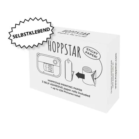 Hoppstar Papierrollen selbstklebend Nachfüllpack für Kinderkamera Artist 3er-Set