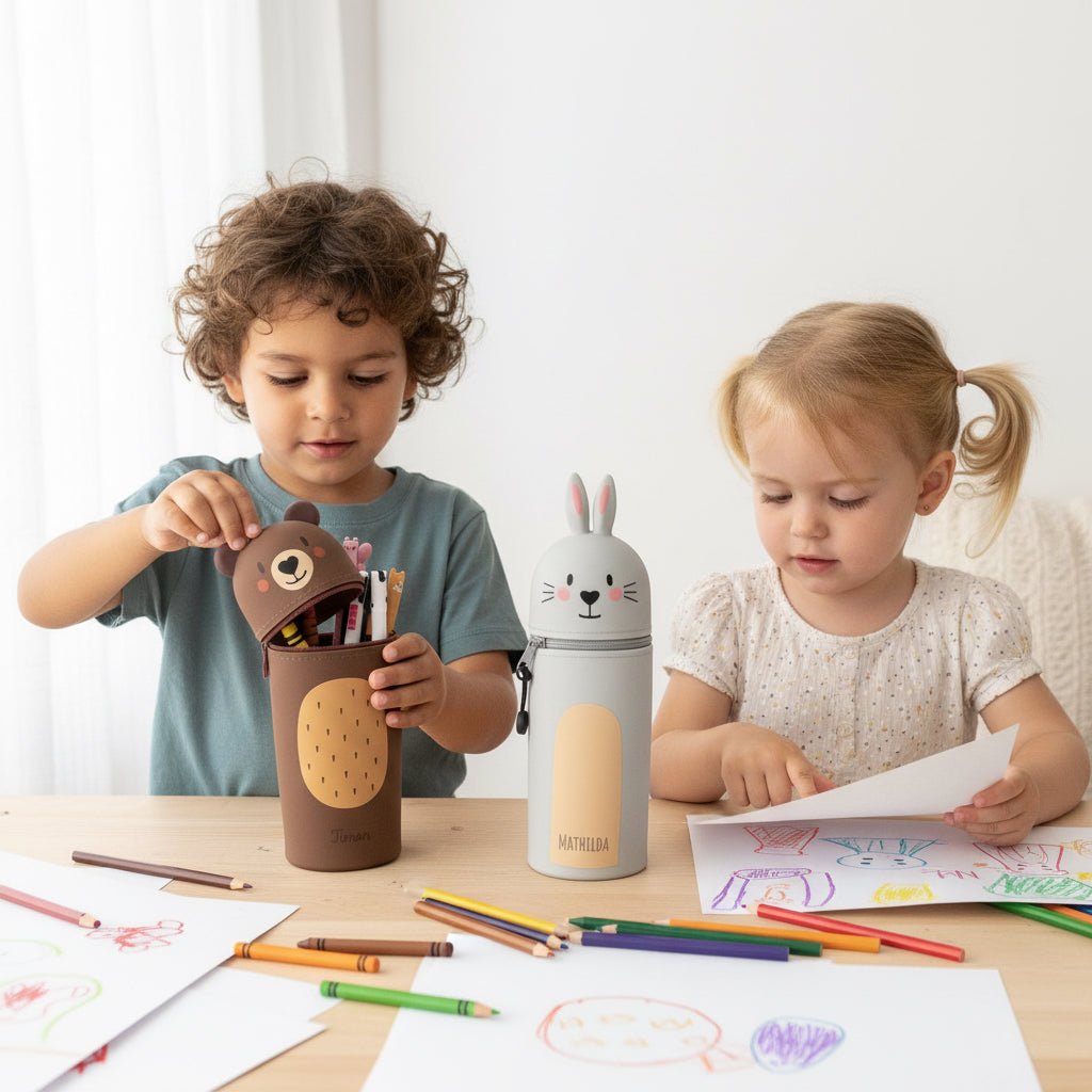 Stiftemäppchen Bär oder Hase personalisierbar - wunderwunsch