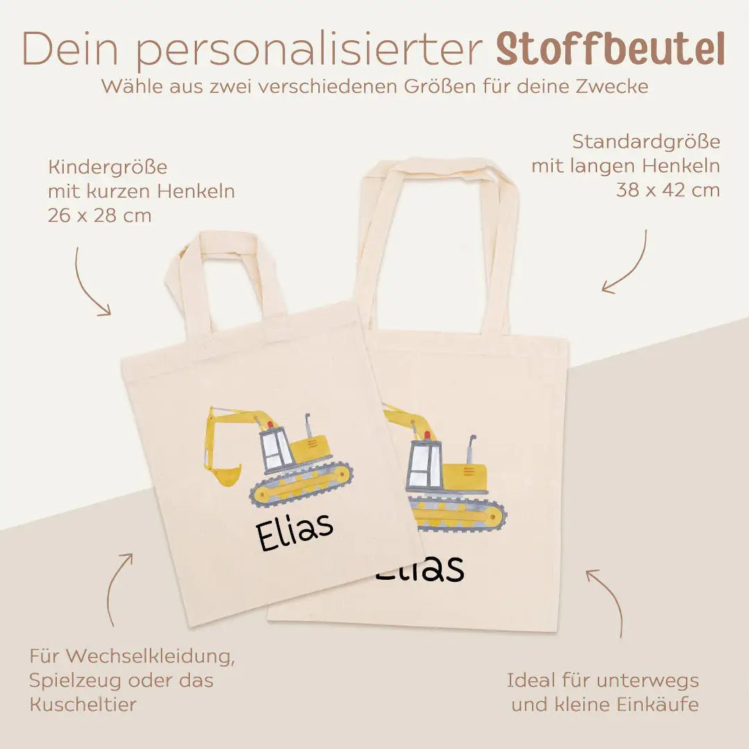 Stoffbeutel "Fahrzeuge" personalisiert - wunderwunsch